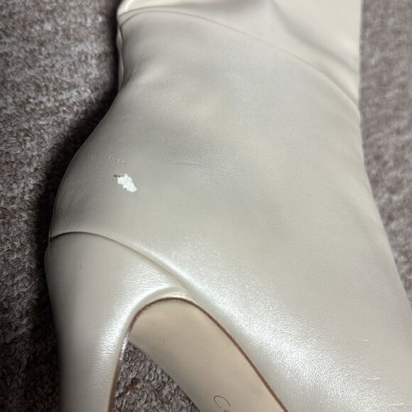 Calvin Klein Kaiya Cream Peep Toe Heeled Boots Size 6 - Picture 11 of 12